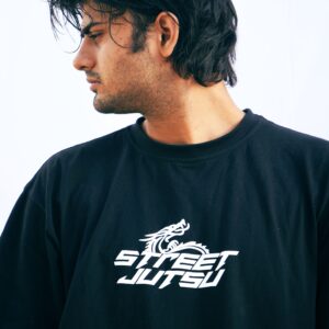 Street Jutsu Oversized T-Shirt | Dragon Logo Streetwear Tee for Men
